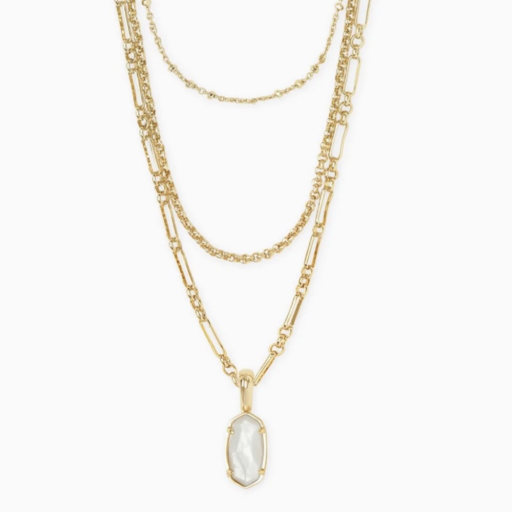 Kendra Scott Elisa Gold Triple Strand Necklace